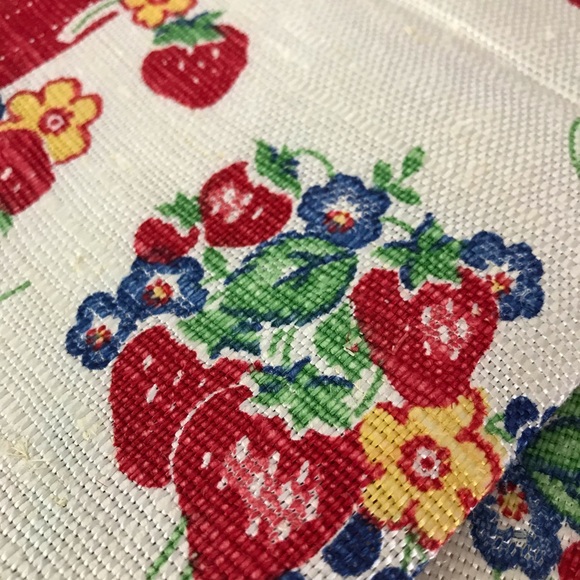 Strawberry Print Tea Dish Towel Dishtowel Kitchen - Picture 2 of 5